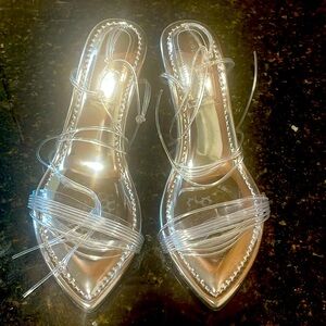 NIB Good American Cinder-Rella Wedge Silver. Size: 9.5